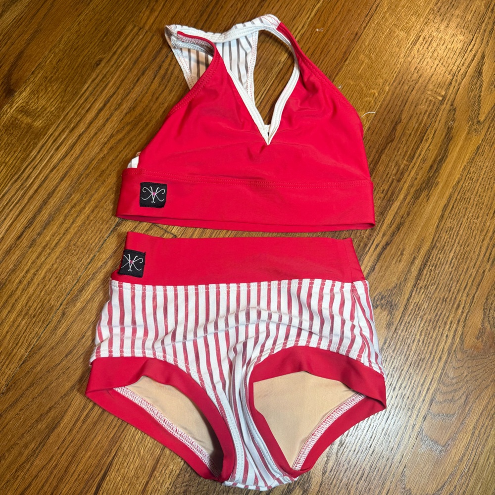 Red and White Striped Kids Matching Set
